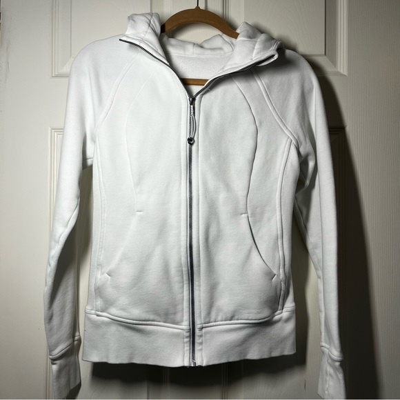 Lululemon Women's White Scuba Hoodie Cape House Jacket Size 4 - Picture 2 of 8